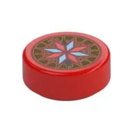 Tile Round 1 x 1 with Wind Rose/Compass print