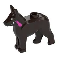 Animal, Dog, Alsatian / German Shepherd (Police Dog) with Big White Eyes, Long Dark Pink Tongue print (Dante)
