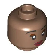 Minifig Head Tiana, Black Eyebrows, Nougat Eyeshadow, Dark Red Lips, Open Mouth/Close Mouth print