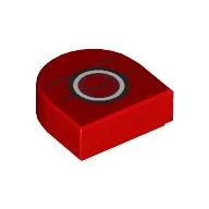 Tile Round 1 x 1 Half Circle with Black/White Circles print