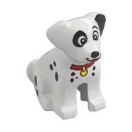 Animal, Dog Sitting with Black Spots, Red Collar, Yellow Pendant (Dalmatian) print