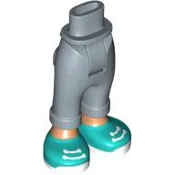 Minidoll Hips and Folded Trousers with Nougat Legs, Dark Turquoise/White Shoes print