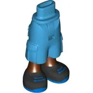Minidoll Hips and Cargo Pants with Reddish Brown Legs, Black/Blue Shoes print [Thin Hinge]