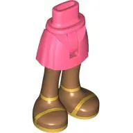 Minidoll Hips and Short Skirt with Medium Nougat Legs, Gold Sandals print [Thin Hinge]