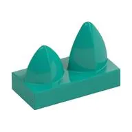 Tile Special 1 x 2 with Two Vertical Teeth / Tooth