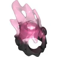 Headwear Hood with Side Studs, Trans-Dark Pink Flames Pattern