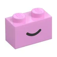 Brick 1 x 2 with Black Curved Line / Smile print