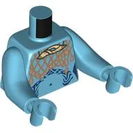 Torso with Long Arms, Na'vi, Dark Blue Marking, Nougat Necklace Print, Medium Azure Arms and Hands