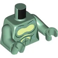Torso, Bare Chest, Muscles, Yellowish Green Spots print, Sand Green Arms and Hands