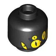 Minifig Head Susan, Multiple Yellow Eyes, Dark Blue Markings