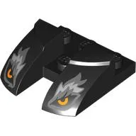 Brick Curved 3 x 3 with Cutout, Light Bluish Grey Markings, Orange Eyes print