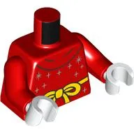 Torso, Yellow Belt with Knot, Silver Stars print, Red Arms, White Hands