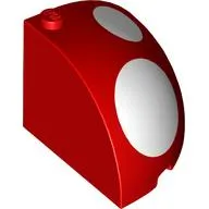 Brick Round Corner 4 x 4 x 3 Quarter Dome Top with White Dots print