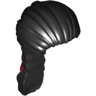 Hair Long with Thick Braid and Dark Red/Silver Bands print