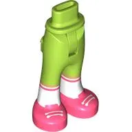 Minidoll Hips and Trousers with Back Pockets with White Socks, Coral Shoes print