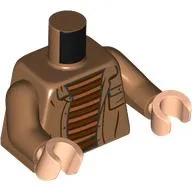 Torso, Jacket, Pocket, Reddish Brown/Nougat Striped Shirt print, Medium Nougat Arms, Light Nougat Hands