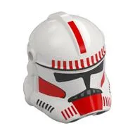 Helmet Clone Trooper Phase 2, Closed Front, Holes for Visor with Black Visor, Red Markings print