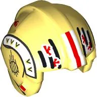 Helmet Rebel Pilot, Center Ridge with White/Red/Black Strips, Markings print