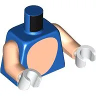 Torso Light Nougat Oval Stomach Print, Light Nougat Arms, White Hands