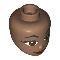 Minidoll Head, Black Eyebrows, Dark Red Eyes, Lips, Smirk print