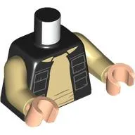 Torso, Jacket with Pockets, Tan Shirt with Crinkles print, Tan Arms, Light Nougat Arms