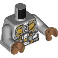 Torso, Gold Armor, White Circuitry print, Light Bluish Gray Arms, Medium Nougat Hands