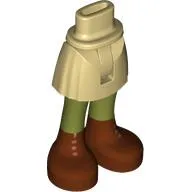 Minidoll Hips and Short Skirt with Olive Green Legs, Reddish Brown Boots