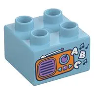 Duplo Brick 2 x 2, Radio, 'A B C' Print