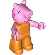 Duplo Figure, Pig with Dark Pink Cheeks, Eyelashes print
