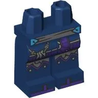 Hips and Dark Blue Legs with Dark Bluish Grey/Dark Azure Belt, Dark Purple Coat, Silver Trimming, White Fangs print