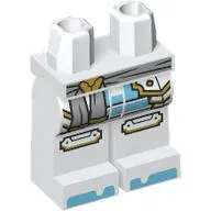 Hips and White Legs with Light Bluish Grey Sash,, Gold/Medium Azure Armor, Toes print