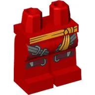 Hips and Red Legs with Bright Light Orange Sash, Silver Straps, Dark Red Knee Wraps print