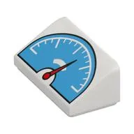 Slope 30° 1 x 2 x 2/3 with Medium Azure Scale / Speedometer, Red Dial print