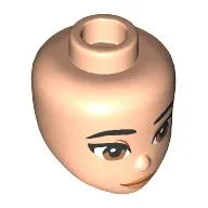 Minidoll Head with Black Eyebrows, Brown Eyes, Nougat Lips print