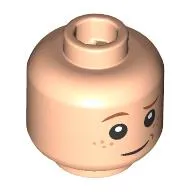 Minifig Head Nash, Dark Orange Eyebrows, Freckles, Upside Down Eyebrow Smile/Scared