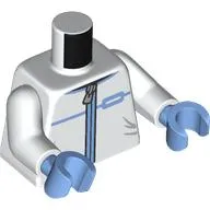 Torso, Jacket, Dark Azure Zipper, Trim print, White Arms, Medium Blue Hands