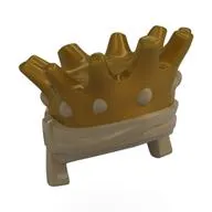 Minifig Headwear Turban with Crown gold pattern