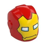 Helmet with Armor Plates and Ear Protectors with Yellow Mask with White Eye Slits print