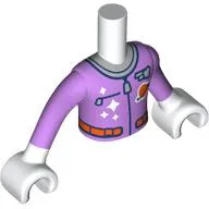 Minidoll Torso Boy with Lavender Space Suit, Zipper, Dark Blue Trim print, White Arms and Hands