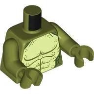 Torso, Yellowish Green Lizard Chest print, Olive Green Arms, Olive Green Hands
