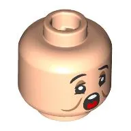 Minifig Head Sneezy, Black Eyebrows, Dark Orange Eyeshadow, Open Mouth/Closed Mouth Sneeze