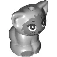 Animal, Cat, Kitten Sitting with Dark Bluish Grey Face and Paws print (Gertrude)