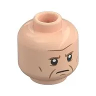Minifig Head Baron Vladimir Harkonnen, Medium Nougat Eyebrows, Wrinkles, Angry, Grumpy