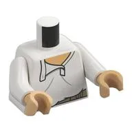 Torso, White Shirt, Open Collar, Dark Tan Belt print, White Arms, Warm Tan Hands
