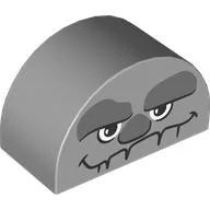 Duplo Brick 2 x 4 x 2 Curved Top with Rock Face print