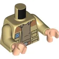 Torso, Rebel Trooper Uniform, Jacket, Badge, Pockets, Nougat Belt, Dark Tan Shirt print, Tan Arms, Light Nougat Arms