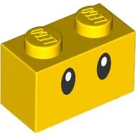 Brick 1 x 2 with Oval Eyes Print