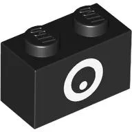 Brick 1 x 2 with White Eye print