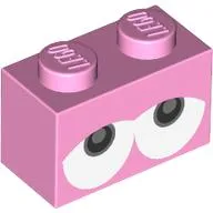 Brick 1 x 2 with Drooping Eyes (Yoshi) Print