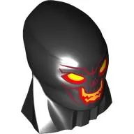 Large Figure Head, Alien Deviant with Yellow Eyes, Teeth, Red Lining print